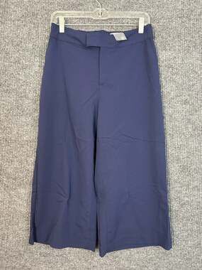 Beautiful by Lawrence Zarian Cropped Trousers Womens 6P Navy Wide Leg Petite